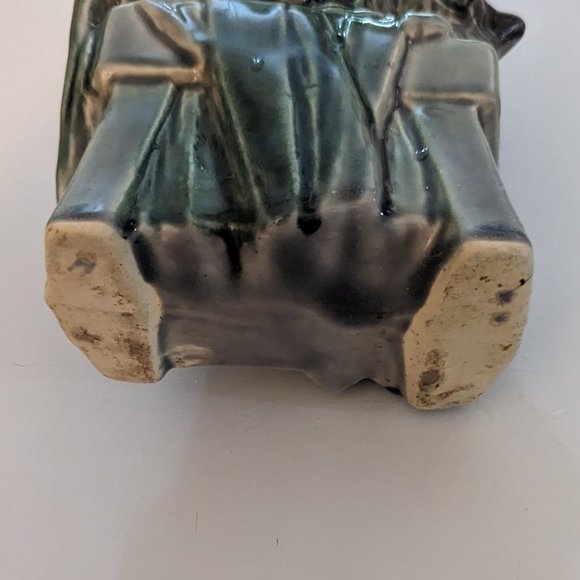 McCoy Vintage Ceramic Cat Planter / Vase Blue/Grey - Picture 5 of 6